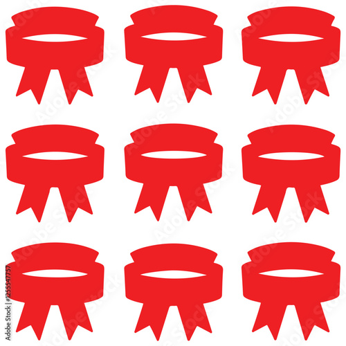 3d realistic red ribbons set. Ribbons collection isolated on white background. Design element, decorative sticker. Cute folded ribbon for sale banner, advertisement, celebrations. Vector illustration