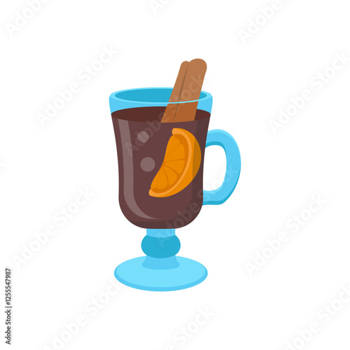 Mulled Wine , Autumn Isolated Vector Illustration