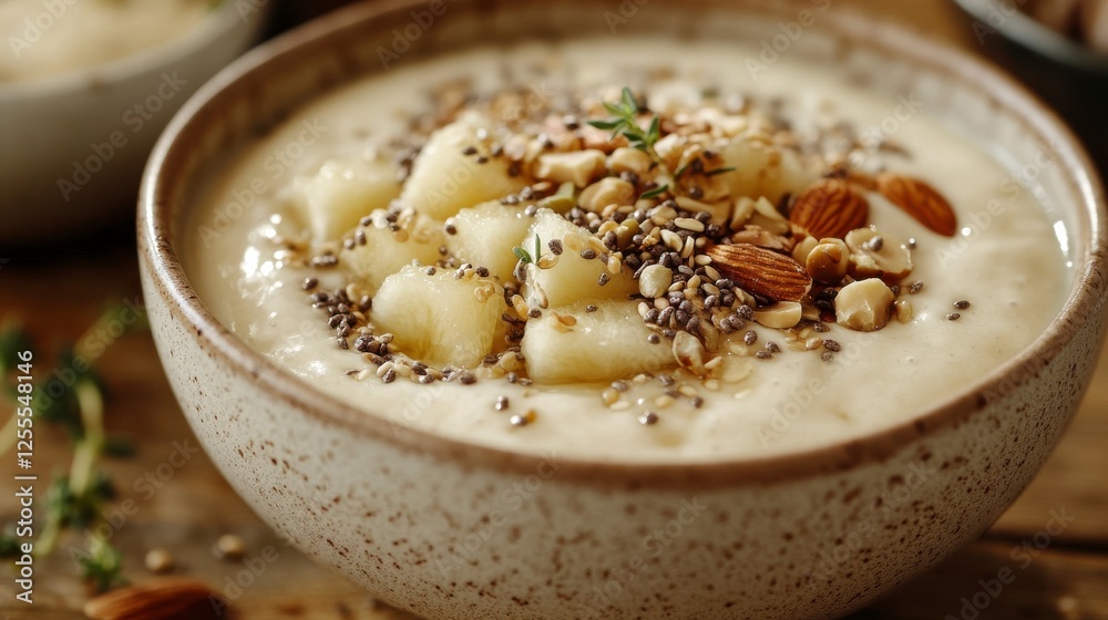 Fresh smoothie bowl with fruits and nuts Fresh smoothie bowl with fruits and nuts