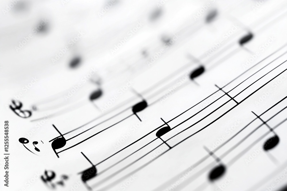 Musical Notation: Close-up of Sheet Music Musical Notation: Close-up of Sheet Music