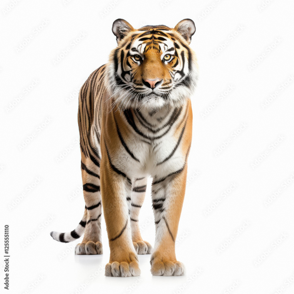 Obraz premium tiger standing on white background