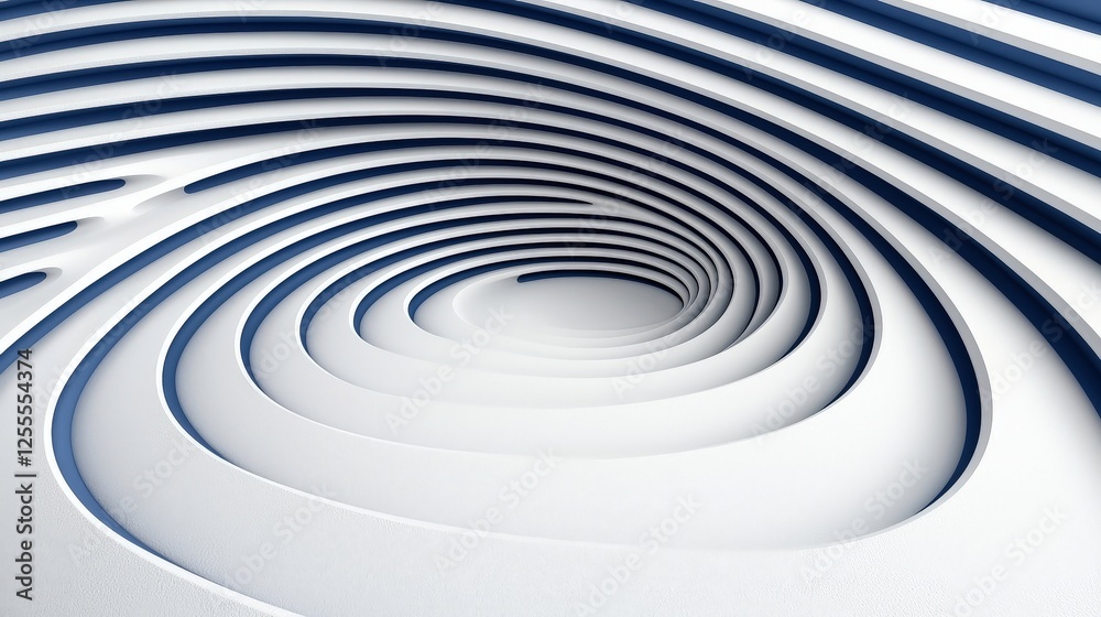Abstract 3D Waves in Smooth White and Blue Tones Creating Depth and Motion Illusion Abstract 3D Waves in Smooth White and Blue Tones Creating Depth and Motion Illusion