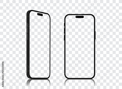 Smartphone Mockup Set - Transparent with Clipping Path for PNG Isolated, Ideal for product app banner, Infographics and Business Website Design
