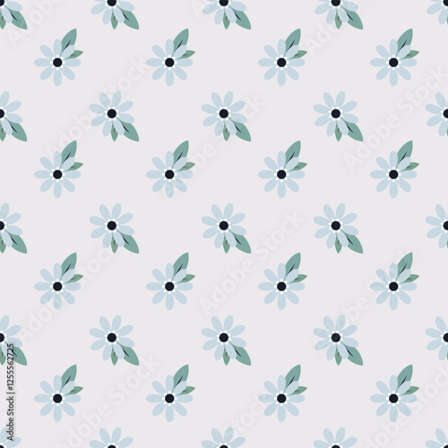 Seamless blue spring prints pattern background