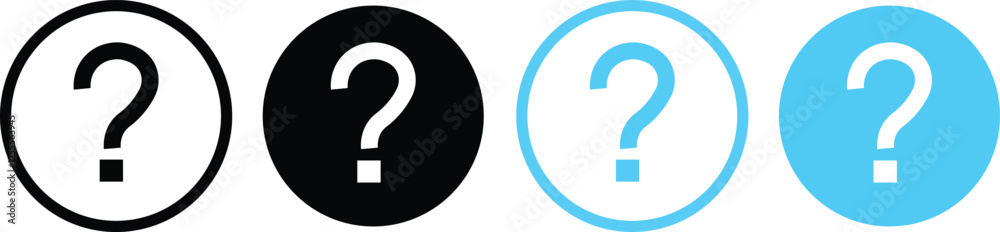Question mark set of vector isolated icons. Question mark icon symbol. Help sign speech bubbles. Chat question icon.
Question mark set of vector isolated icons. Question mark icon symbol. Help sign speech bubbles. Chat question icon.
