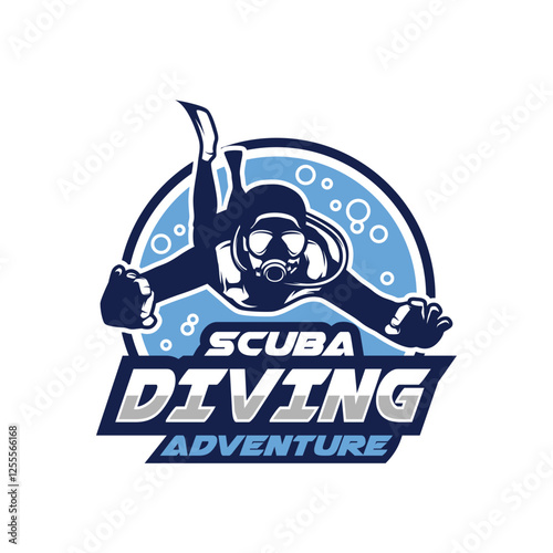 Scuba Diving logo. Dive sport logo design illustration vector