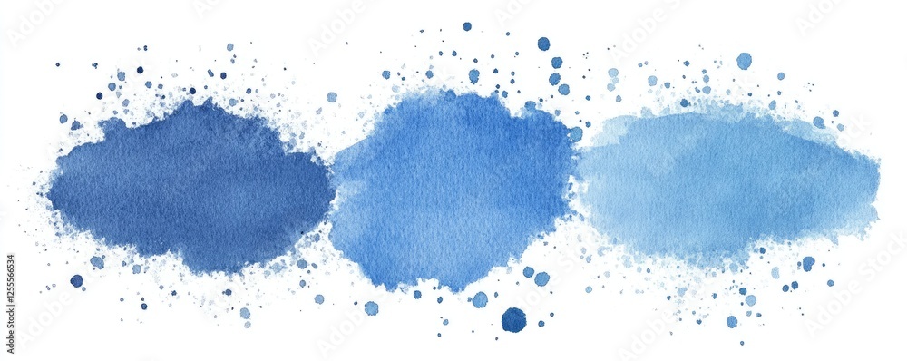 Obraz premium Blue watercolor splash design, abstract background, graphic element