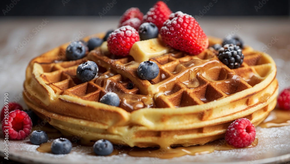 Delicious Waffles Ready to Serve with a Touch of Sweetness Delicious Waffles Ready to Serve with a Touch of Sweetness