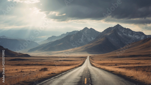 Desolate Mountain Road Evoking a Sense of Adventure and Exploration