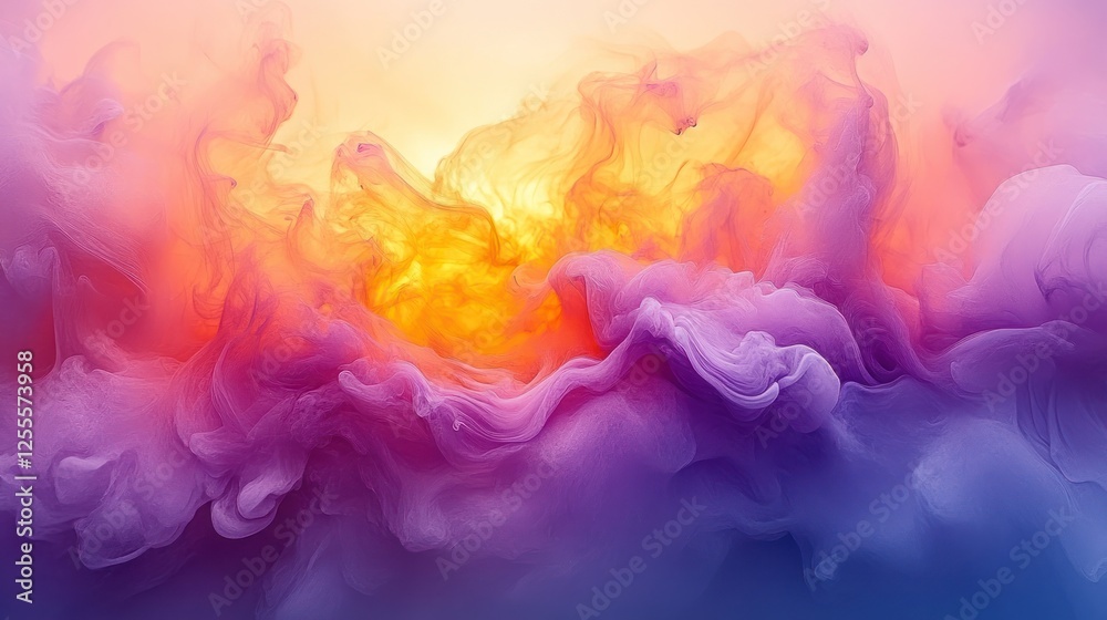 Obraz premium Abstract colorful swirls of vibrant paint mixing in water.
