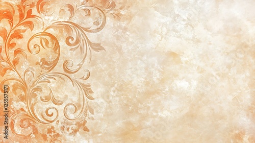 Elegant Beige Floral Design on Textured Background
