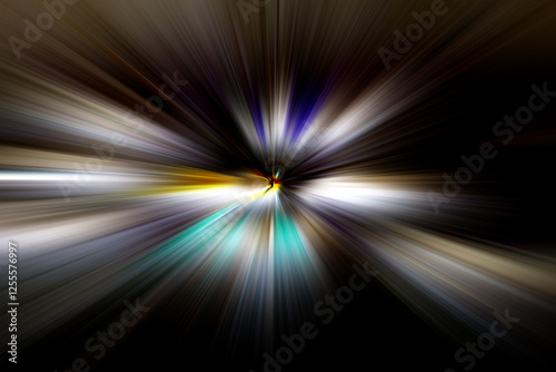 Abstract radial zoom blur surface of   brown, gray, blue, yellow tones. Mysterious and Enigmatic background with radial, radiating, converging lines.	
