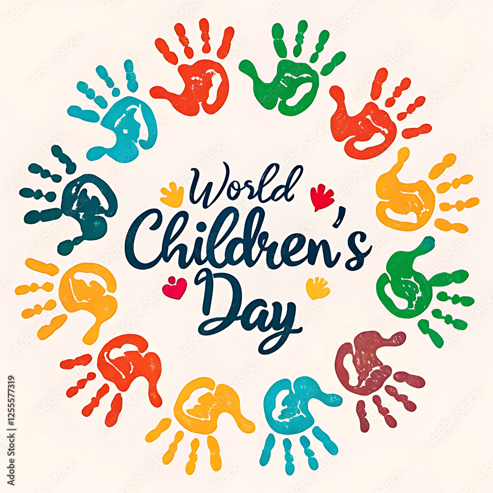 Fototapeta premium Happy Childrens Day Illustration Joyful Kids Celebration, banner, poster, gift card and Happy Childrens Day Background.