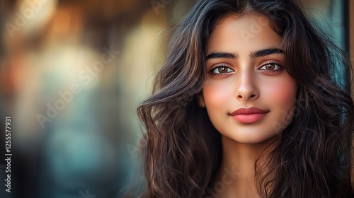 pretty multiracial Caucasian woman with radian flawless skin , facial and skincare and beauty industrial model