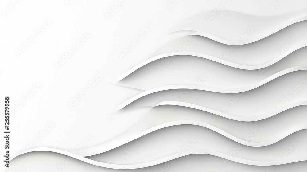 Obraz premium Elegant White Waves Design on Light Background for Modern Minimalist Aesthetic Appeal