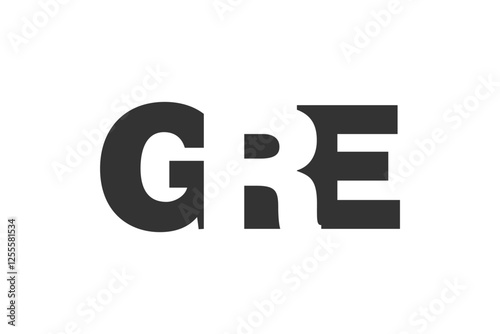 GRE logo design. Initial letter G R E bold font style for tech startups, consulting, corporate branding. Creative company name, headlines typography identity, trendy logotype.