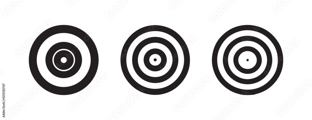Simple Black and White Target Symbol for Success and Focus Design Simple Black and White Target Symbol for Success and Focus Design