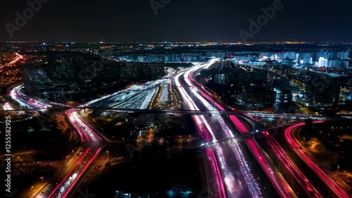 Night Cityscape with Traffic Lights