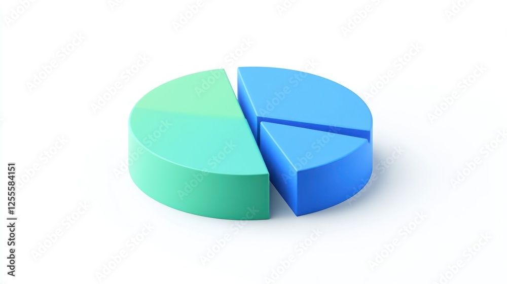 Obraz premium 3D Pie Chart Illustration on White Background (1)