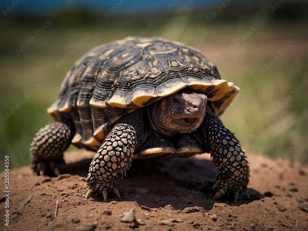 Adorable Close Up of a Tortoise Crawling in Its Natural Habitat Adorable Close Up of a Tortoise Crawling in Its Natural Habitat
