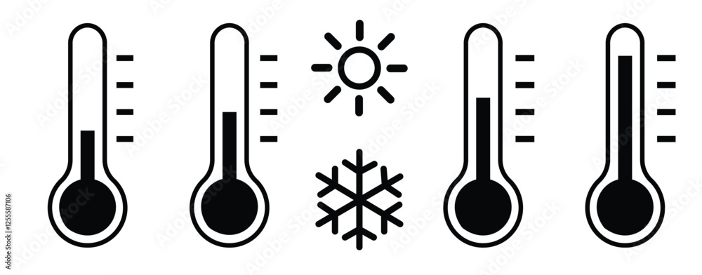 thermometer icon set. Weather Sign. Three vector thermometer showing the temperature. Warm cold Symbol - stock vector
thermometer icon set. Weather Sign. Three vector thermometer showing the temperature. Warm cold Symbol - stock vector