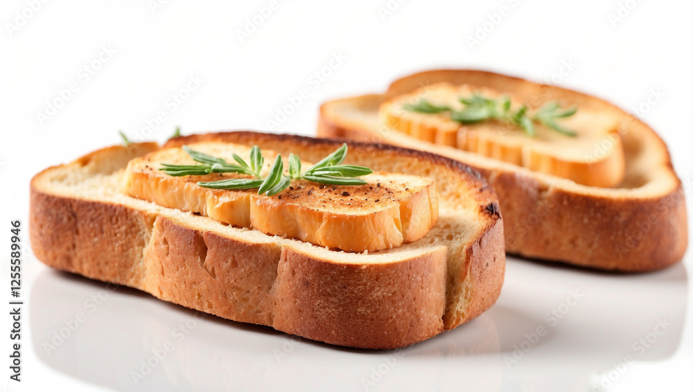 Freshly Roasted Toasts Isolated on White, Perfect for Culinary Displays Freshly Roasted Toasts Isolated on White, Perfect for Culinary Displays