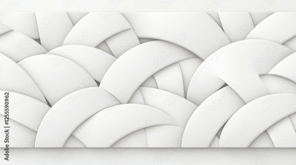 Obraz premium Elegant White Abstract Background with Layered Curved Patterns and Smooth Textures