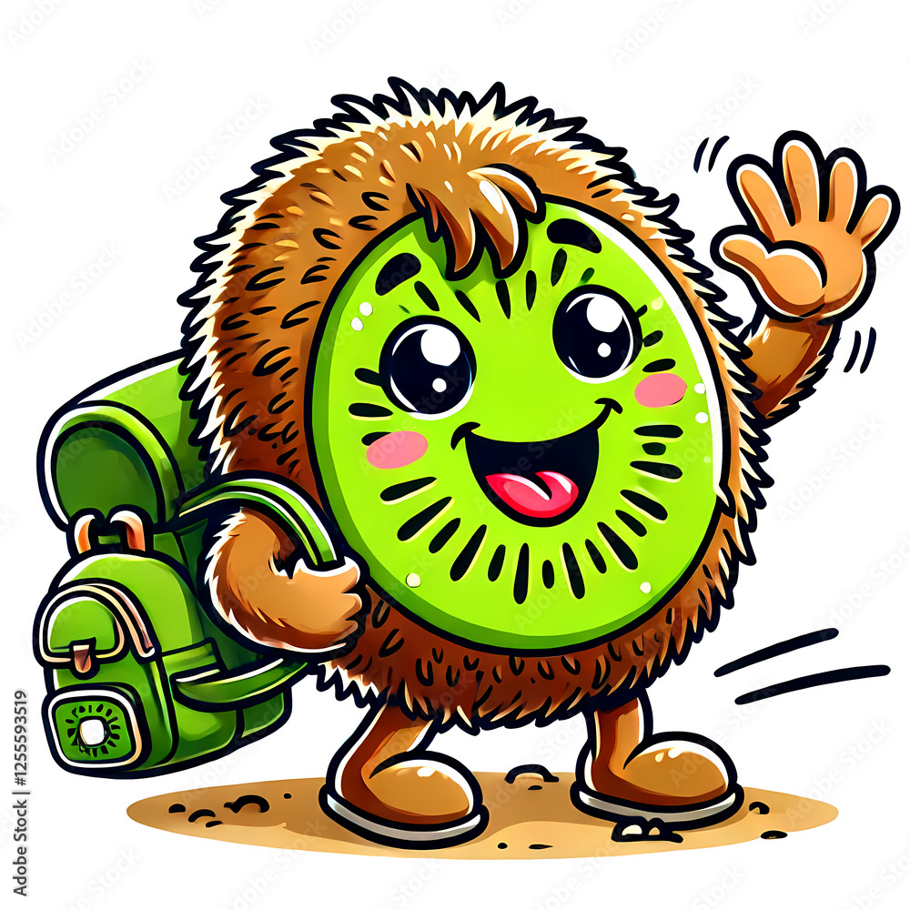 Fototapeta premium kiwi character comic