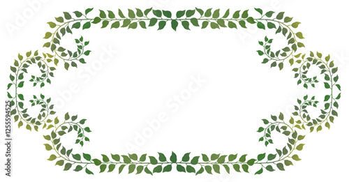 tree branch vine border, leaf stem frame 11 Ionic square message border