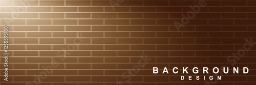 Wall of bricks and space banner background with the spotlight vector