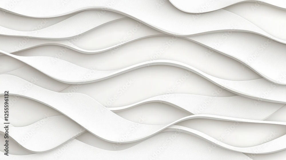 Abstract Wavy Patterns in Soft White Color Evoking Elegance and Tranquility for Design Use