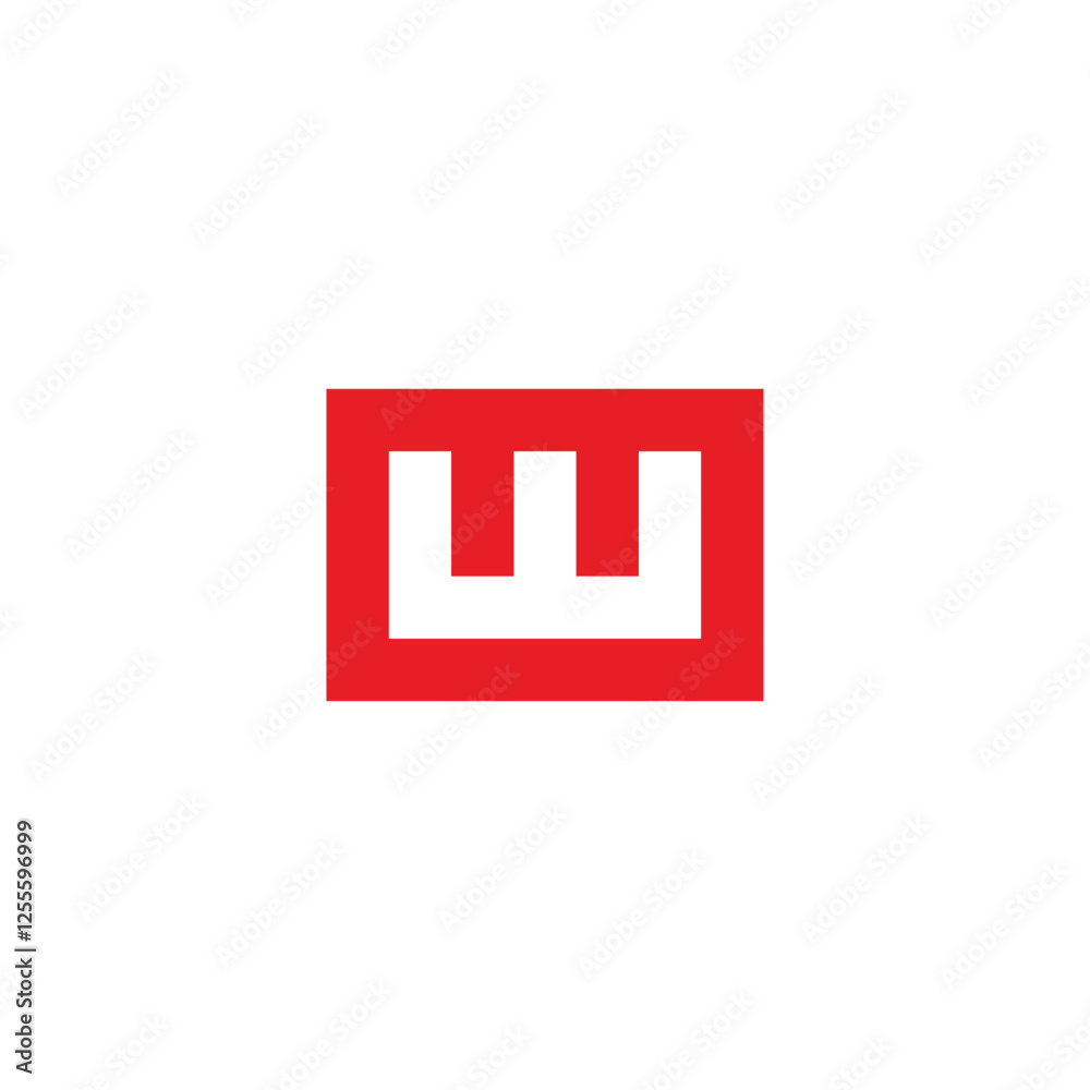 Letter w square, outline geometric symbol simple logo vector Letter w square, outline geometric symbol simple logo vector