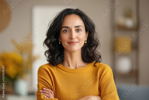 Indian middle age woman giving confused expression