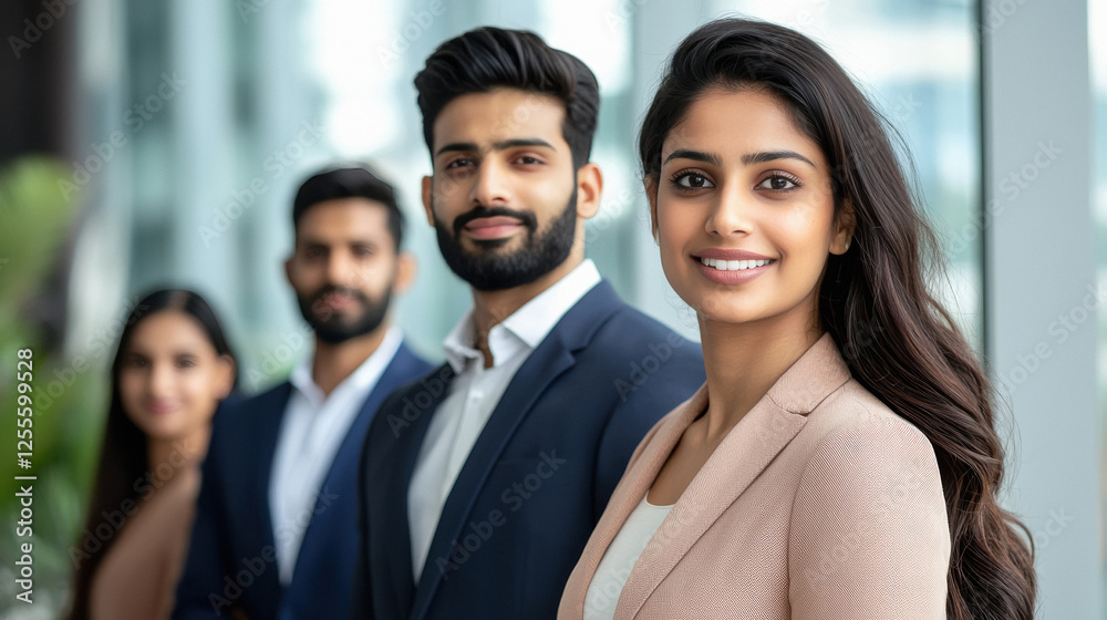 professional modern business team standing confidently in row professional modern business team standing confidently in row