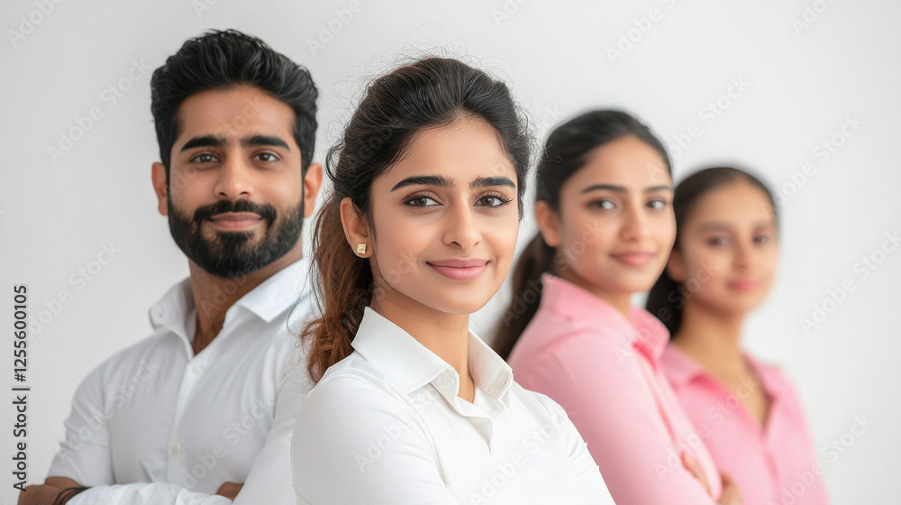 professional modern business team standing confidently in row professional modern business team standing confidently in row
