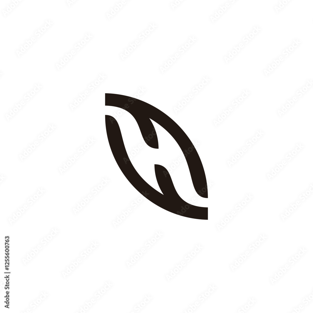 Letter H hand, round geometric symbol simple logo vector Letter H hand, round geometric symbol simple logo vector