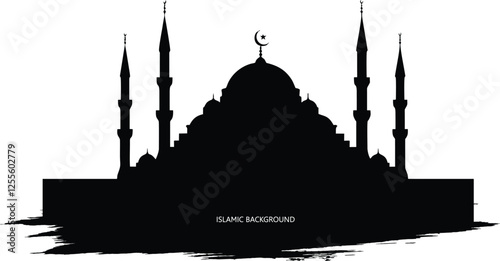 Ramadan Kareem: Silhouette of Majestic Mosque