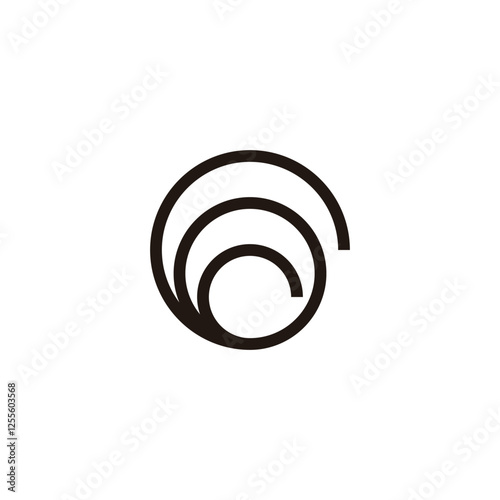 Sea shell geometric symbol simple logo vector