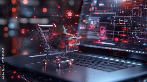 Futuristic e-commerce innovation online shopping digital marketing