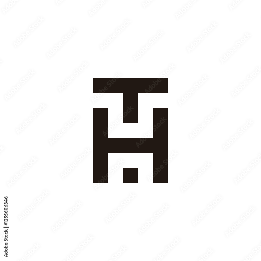 Obraz premium Letter TH square geometric symbol simple logo vector