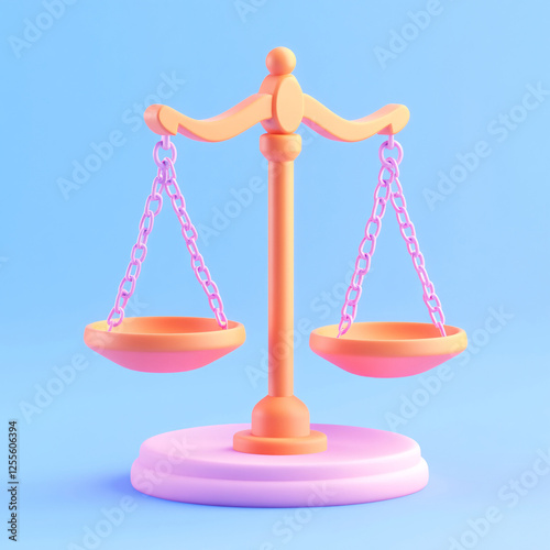 Balance scale as legal symbol of fairness and justice, consumer rights day anti-counterfeiting and rights protection concept illustration photo