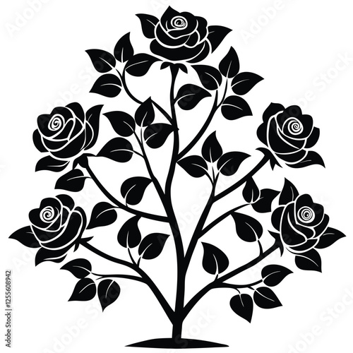 Rose bush icon vector on white background