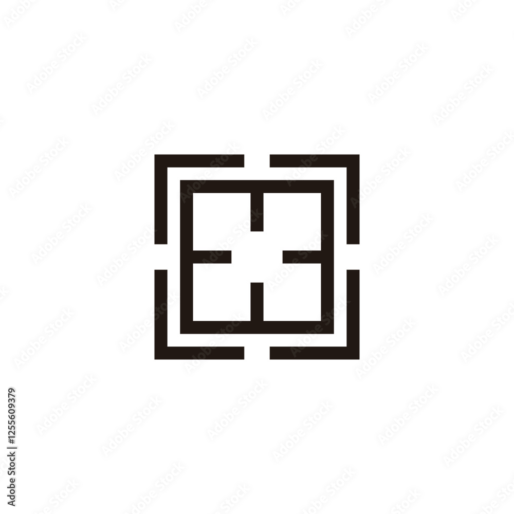 Obraz premium Target, squares geometric symbol simple logo vector
