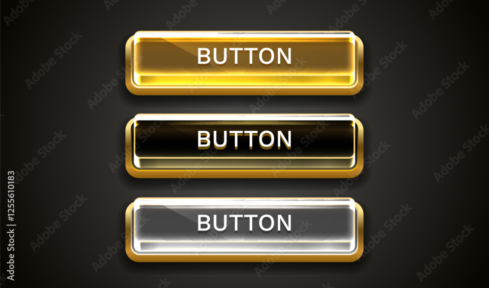 Button frame label, event bar casino, show signboard. Vector illustration