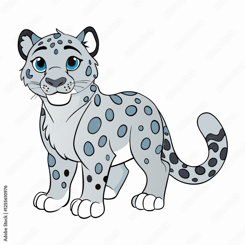 Fototapeta premium snow leopard cartoon vector