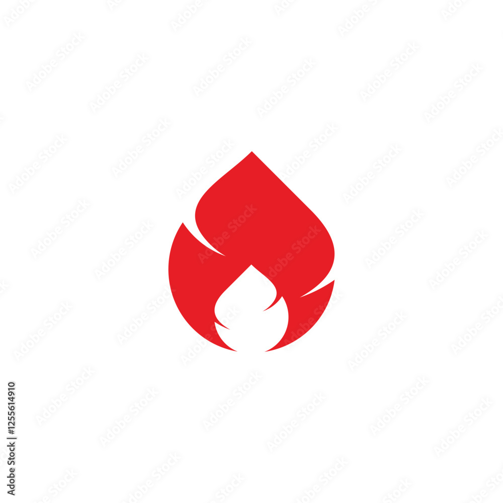 Obraz premium Fire, illustration, geometric symbol simple logo vector