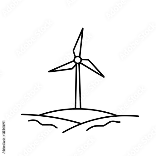 wind turbine on black