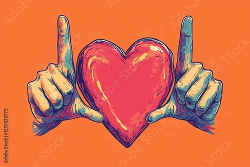 Hand gesture forming a heart symbolizing love and affection for Valentine's Day,