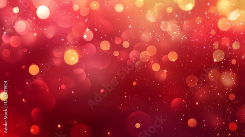 Red Festive Glitter Lights Background
