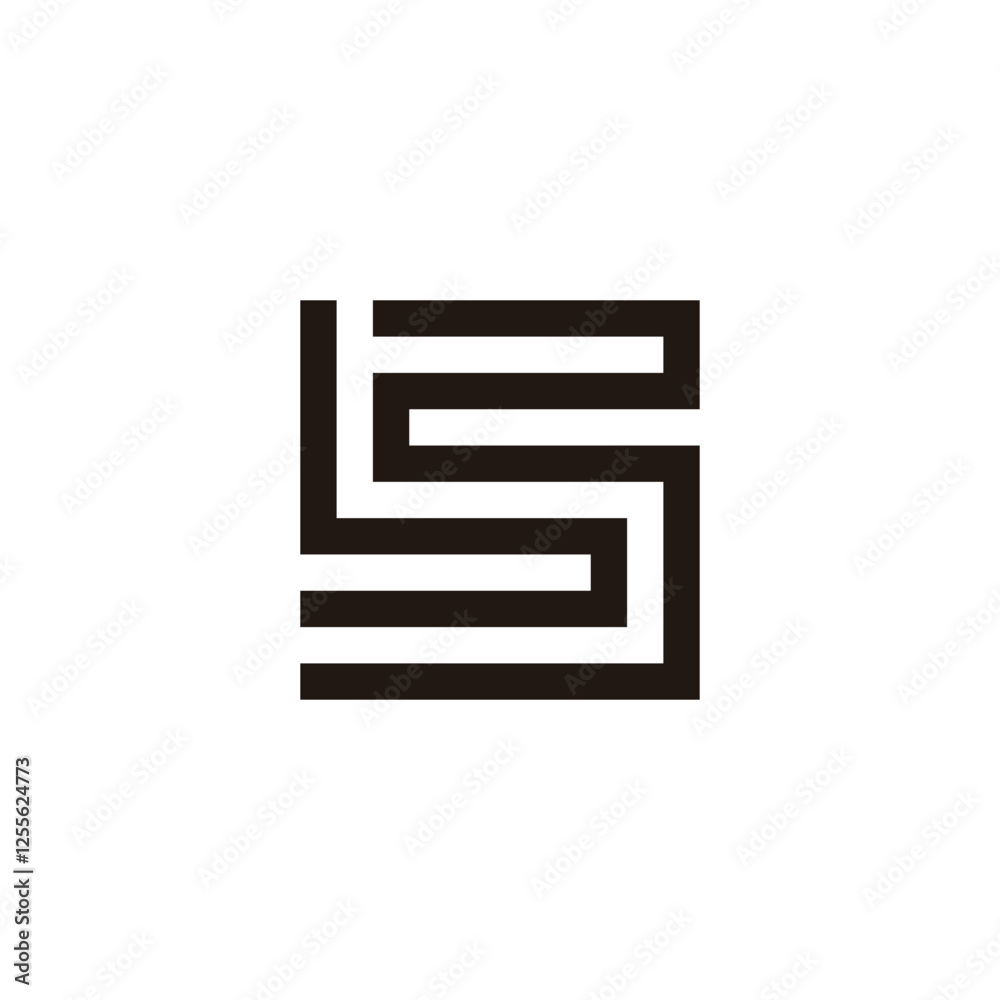 Letter bs square, line geometric symbol simple logo vector Letter bs square, line geometric symbol simple logo vector